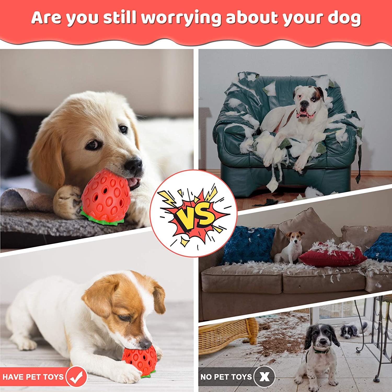 Strawberry Interactive Dog Toys - MEIJIEM PET PRODUCTS