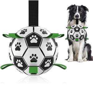 Dog Toys - Dog Soccer Ball with Straps for Tug Games & Swimming