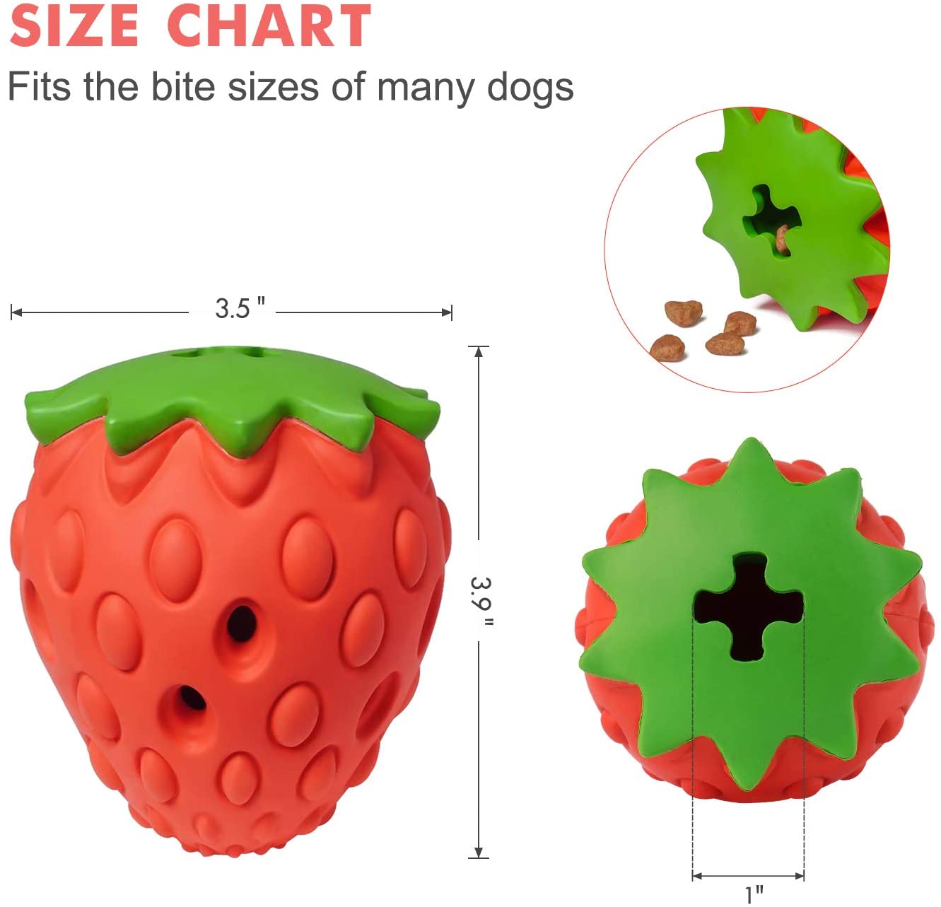 QUMY Strawberry Dog Chew Toys - QUMY