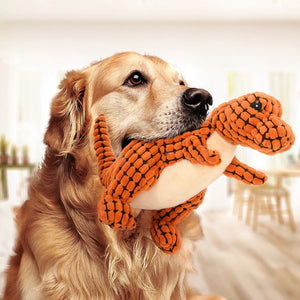 QUMY Dog Chew Toys Squeaky Dinosaur - QUMY