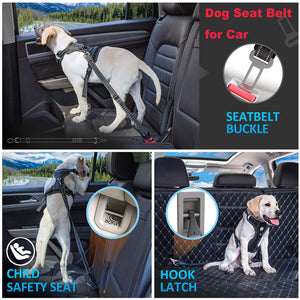 Cintura Di Sicurezza Per Cani In Auto - 3 In 1, Regolabile, Riflettente, Nera - Foto 4