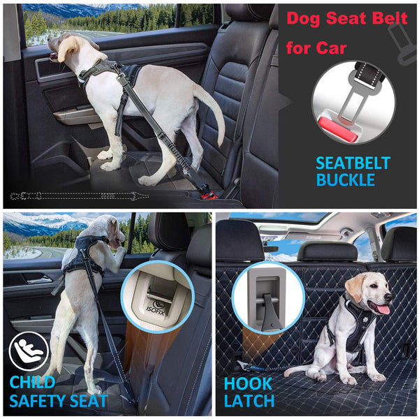QUMY Hunde-Sicherheitsgurt-Autogeschirr für Hunde, verstellbar